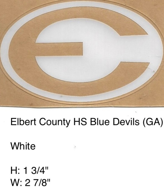 Elbert County Blue Devils HS 2004 (GA) White Oval Clear E